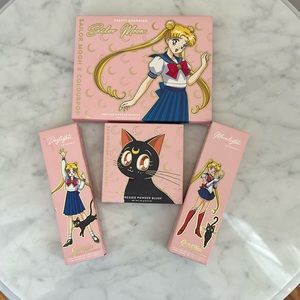 Colourpop Sailor Moon collection eyeshadow palette, lip kits, and blush